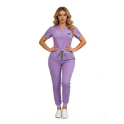 Last Day PromotionWomen's Daily Wear Two-Piece Outfit, Anti-Pilling Lightweight Breathable Multi-Pocket Top & Side Pocket Jogger Pants