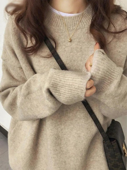 ✨Women's Solid Drop Shoulder Long Sleeve Basic Sweater🔥