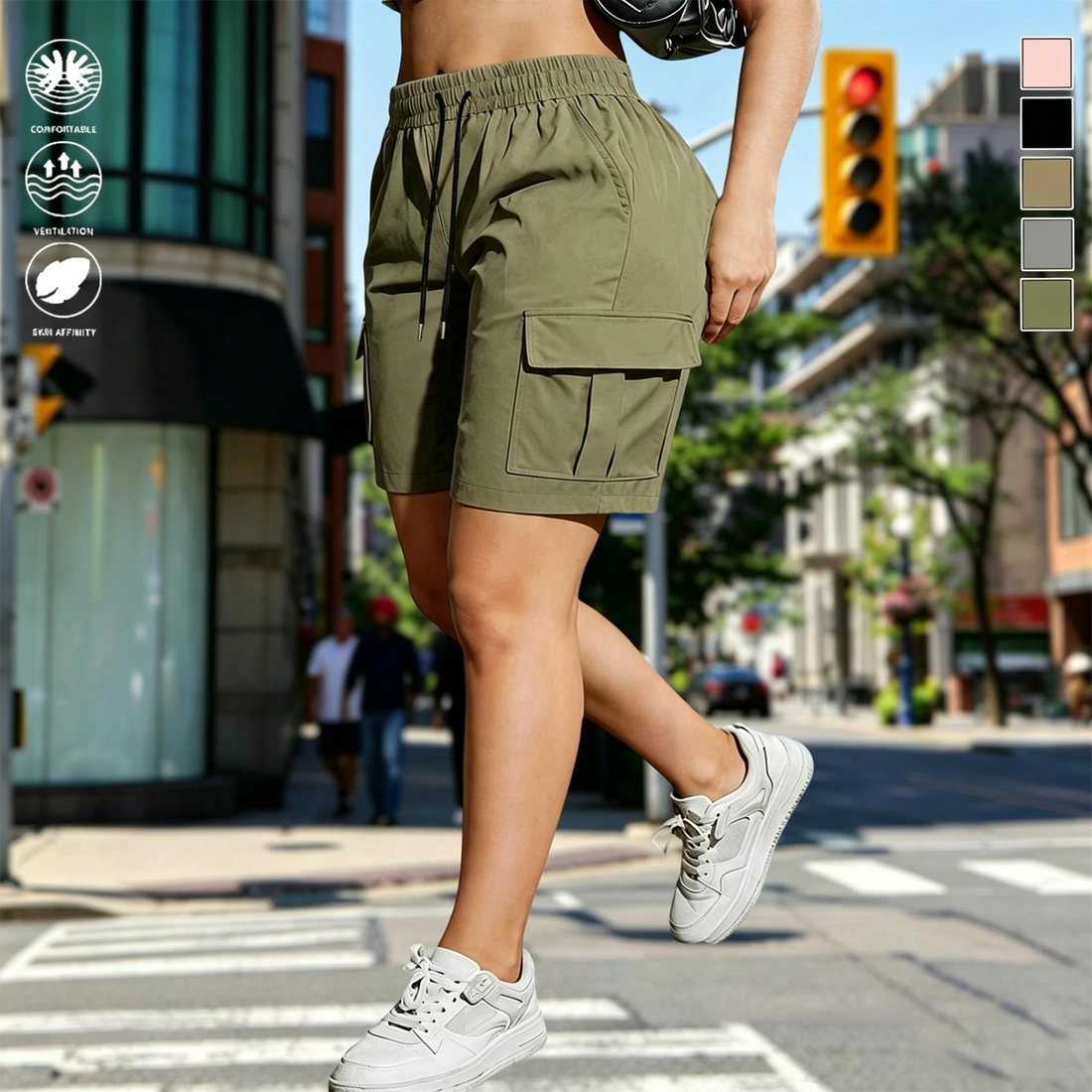 【LAST DAY SALE】 Women’s outdoor cargo shorts—multi-pocket design