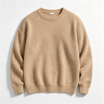 🔥 BESTSELLER | 8PCS $24.63 | Men's Waffle Knit Crewneck Sweater